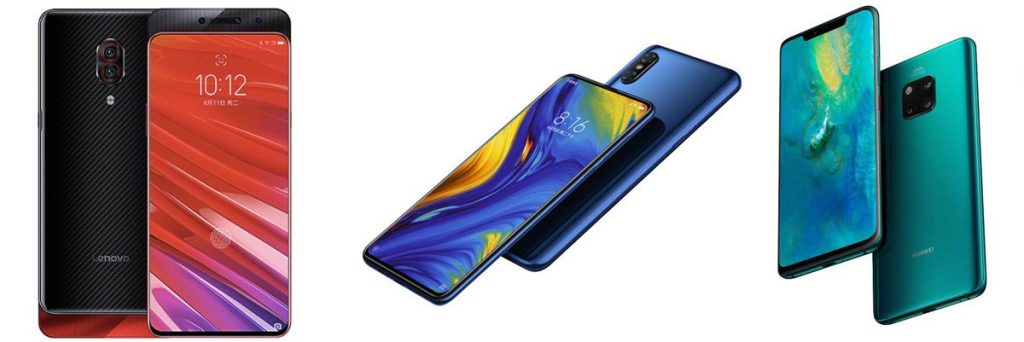 مقایسه گوشی های لنوو z5 pro و شیائومی mi mix 3 و هواوی mate 20 pro